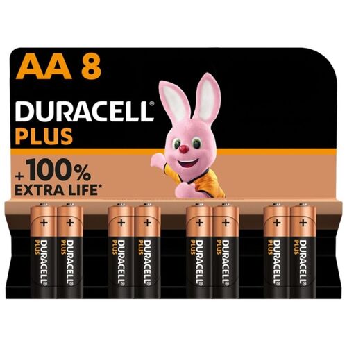Duracell - 8 Batterie AA Plus